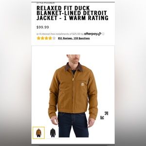 RELAXED FIT DUCK BLANKET-LINED DETROIT JACKET